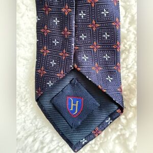 Henry Jacobson 100% silk Tie, navy blue. 58 inches